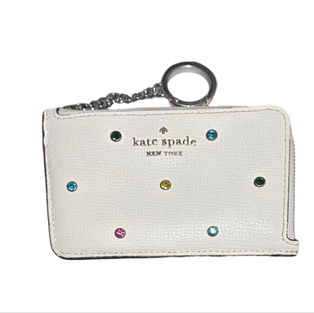 Kate Spade Cream Card Holder with Colorful Studs - Picture 3 of 6